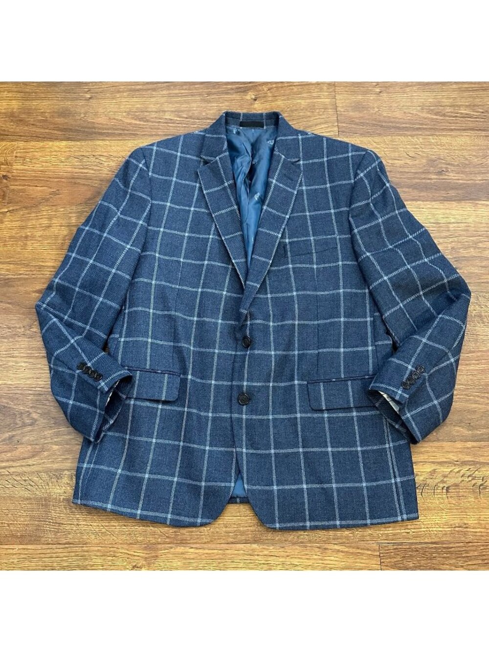 Lauren Ralph Lauren Men's 46R Blue Plaid Two Button wool Blazer